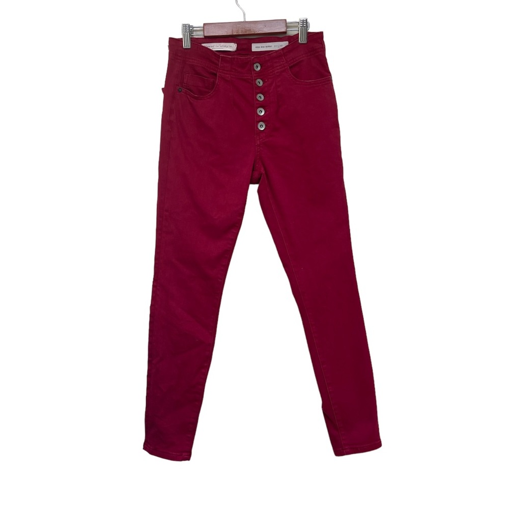 Pilcro And the Letterpress High-Rise Skinny Pants  Color Red Size 27